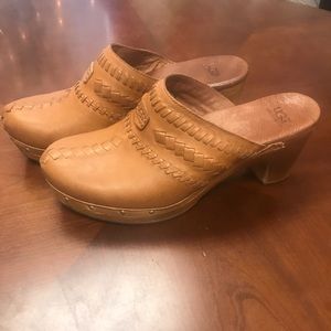 UGG Leather Slip-on Clog Mules Size 8